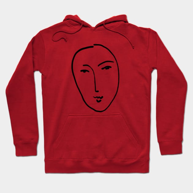 Matisse Line art Face #2 Hoodie by shamila